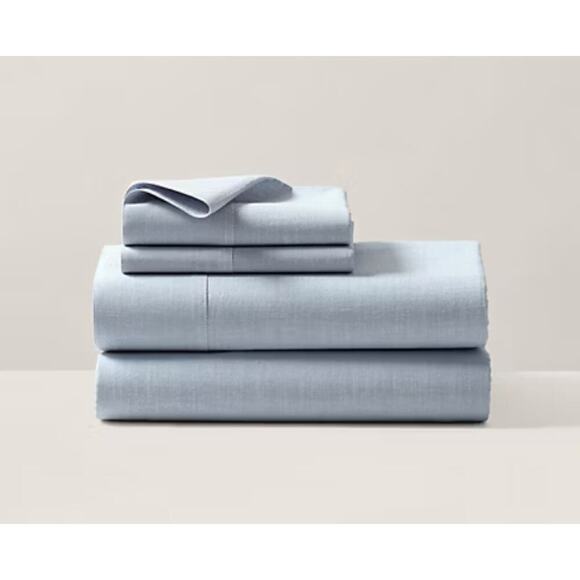 Ralph Lauren Workshirt Chambray Flat Queen Sheet - Picture 1 of 3